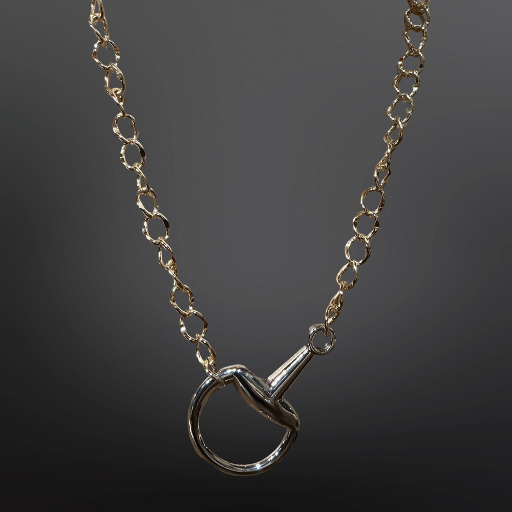 Snaffle Bit Necklace | Two-Tone Gold & Silver | Stainless Steel